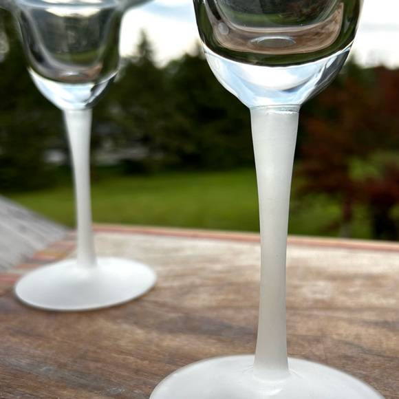 Glass Margarita Cocktail Glasses frosted stem set of 3 - Picture 7 of 10